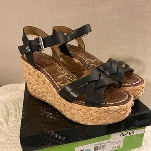 Sam Edelman Wedge Sandal in black, worn 1 time!!